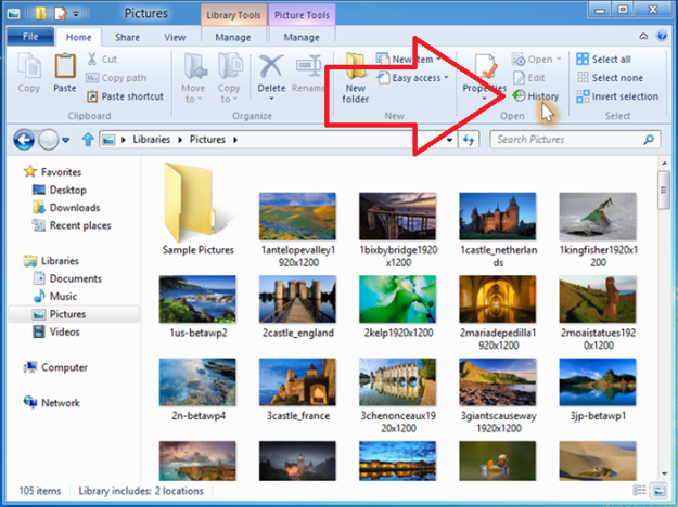 Windows Explorer y File History