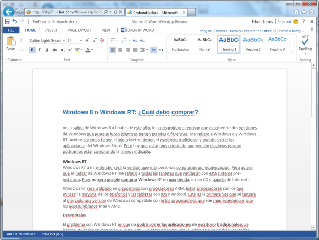 Word en la Web