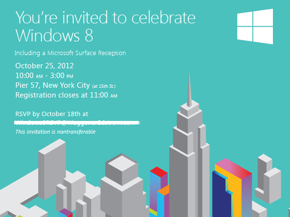 Invitación Windows 8